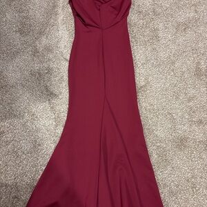 Burgundy Strapless Mermaid Evening Gown Formal Dress NWOT